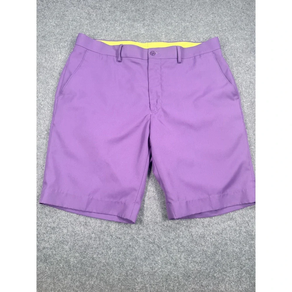 Louis Raphael Golf Mens Purple Performance Flat Front Shorts Size 36 01-7446